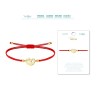 Pulsera Hilo Rojo Bruja volando Luna Dorado - Coleccion amuleto pulsera roja